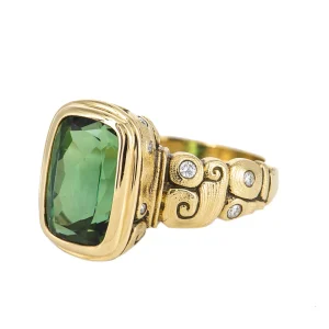 Alex Sepkus Seashell Green Tourmaline Ring