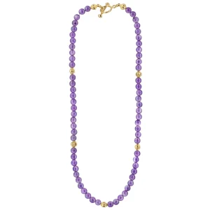 Alchemy Amethyst and Gold Bead Necklace