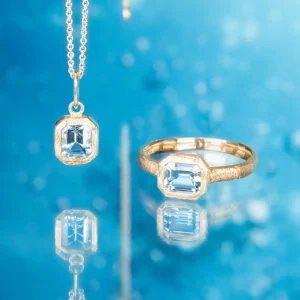 Anne Sportun Boulder Emerald Cut Aquamarine Ring