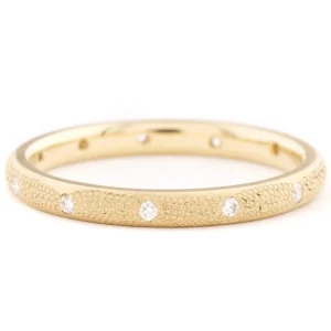 Anne Sportun Narrow Stardust Band with Diamonds