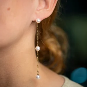Assael Pearl Chain Earrings