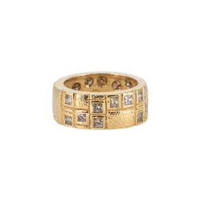 Audrius Krulis Double Width Princess Cut Diamond Band