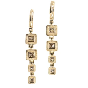 Audrius Krulis Princess Cut Diamond Earrings