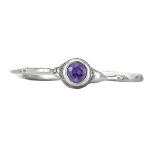 Audrius Krulis Purple Sapphire White Gold Ring