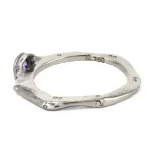Audrius Krulis Purple Sapphire White Gold Ring