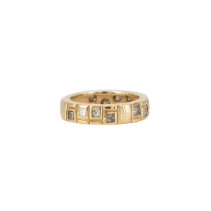 Audrius Krulis Single Width Princess Cut Diamond Band