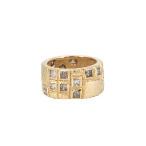 Audrius Krulis Triple Width Princess Cut Diamond Band