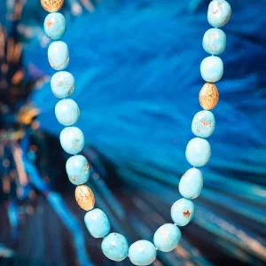Barbara Heinrich Turquoise and Gold Necklace