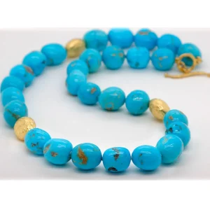 Barbara Heinrich Turquoise and Gold Necklace