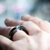 Alchemy Black Titanium Tension Set Lab Grown Diamond Ring