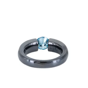 Alchemy Black Titanium Tension Set Lab Grown Diamond Ring