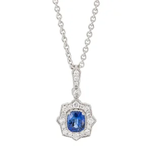 Alchemy Blue Sapphire Halo Pendant