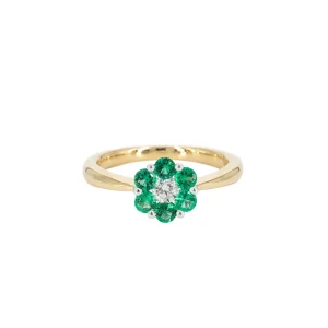 Alchemy Emerald Flower Gold Ring