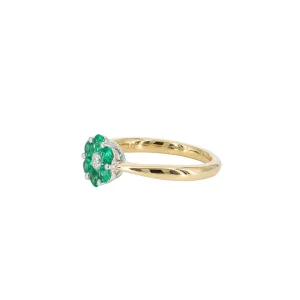 Alchemy Emerald Flower Gold Ring