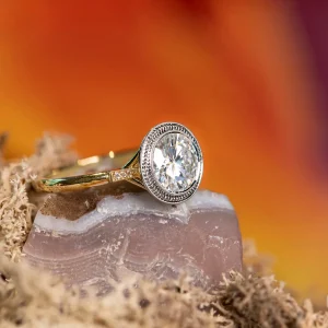 Erika Winters Mariana Beaded Halo Moissanite Ring