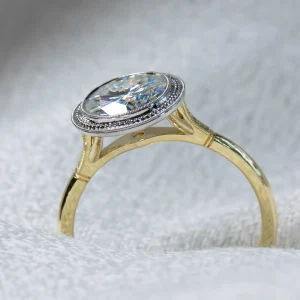 Erika Winters Mariana Beaded Halo Moissanite Ring