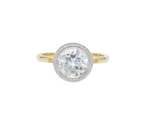 Erika Winters Mariana Beaded Halo Moissanite Ring