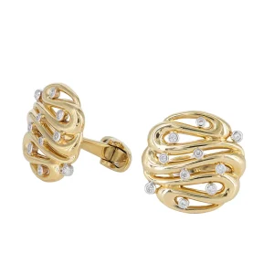 Alchemy Hulchi Belluni Diamond Gold Cuff Links
