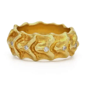 K.Brunini K. Brunini Wide Vertebrae Diamond Band