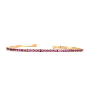 Alchemy 18k Rose Gold Pink Sapphire Bangle Bracelet