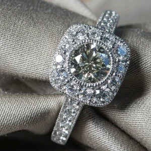 Alchemy 18k White Gold Diamond Halo Engagement Ring