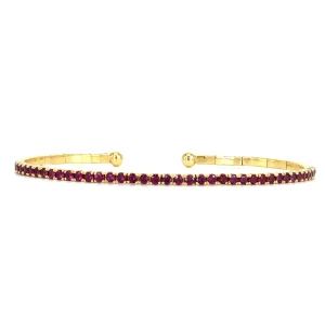 Alchemy 18k Yellow Gold Ruby Bangle Bracelet