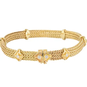 Kent Raible Diamond Woven Chain Bracelet