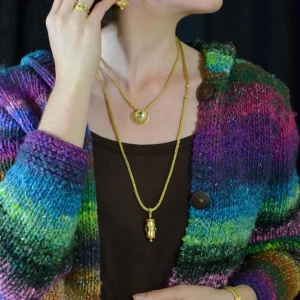 Kent Raible Tsavorite Garnet Prayer Wheel Necklace