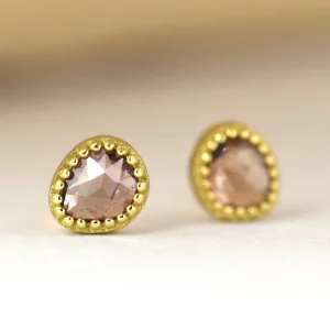 Lauren K Brown Sapphire Stud Earrings