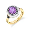 Lord Jewelry Purple Sapphire White Enamel Rock Candy Ring