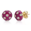Lord Purple Button Earrings
