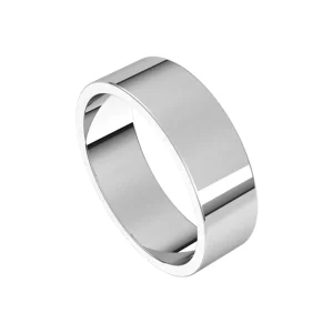 Alchemy 6mm Flat White Gold Band