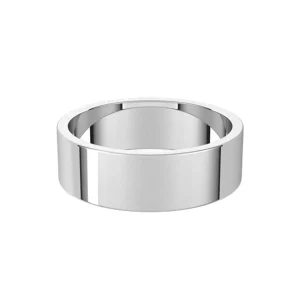 Alchemy 6mm Flat White Gold Band