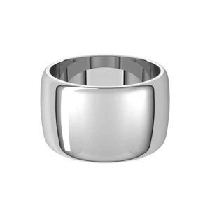 Alchemy 12mm Half Round 14k White Gold Band