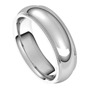 Alchemy 6mm Stepped Edge Milgrain Band