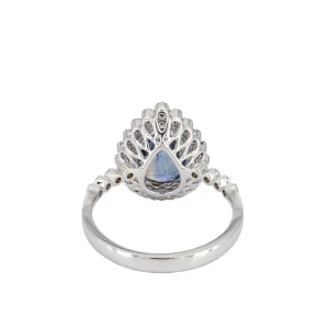 Alchemy Pear Sapphire Halo Ring