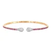 Alchemy Pink Sapphire and Diamond Yellow Gold Bangle Bracelet