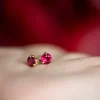 Alchemy Ruby 3 Prong Studs