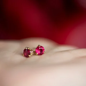 Alchemy Ruby 3 Prong Studs