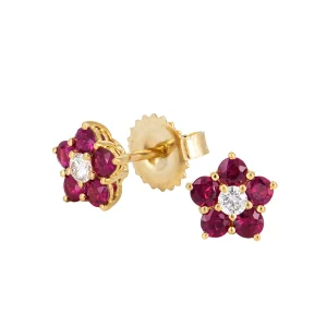 Alchemy Ruby Flower Earrings
