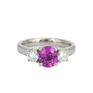 Alchemy Sapphire with Diamond 3-Stone Ring