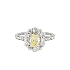 Alchemy Scalloped Halo Yellow Diamond Ring