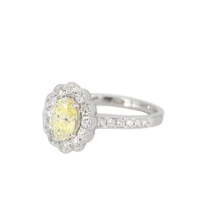 Alchemy Scalloped Halo Yellow Diamond Ring