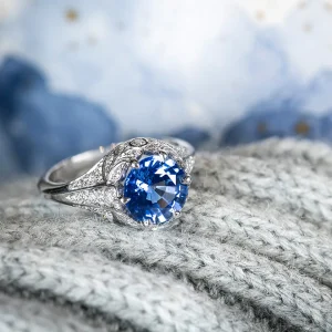 Sebastien Barier Sapphire Platinum Ring