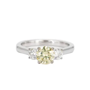 Alchemy 3 Stone Ring featuring Fancy Yellow Diamond