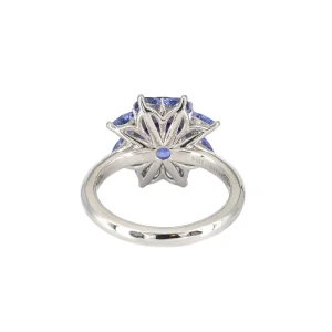 Alchemy Tanzanite Trillium Halo Ring