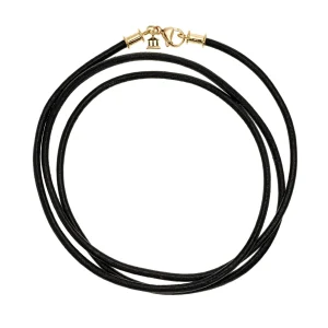 Temple St. Clair 18k & Black Leather Cord