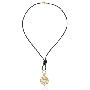 Temple St. Clair 18k & Black Leather Cord