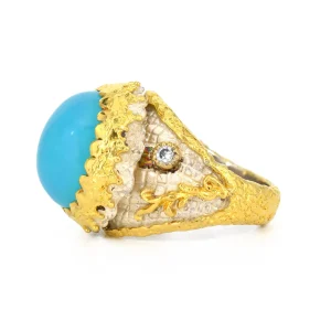 Victor Velyan Blue Laguna Agate Ring