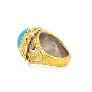 Victor Velyan Blue Laguna Agate Ring